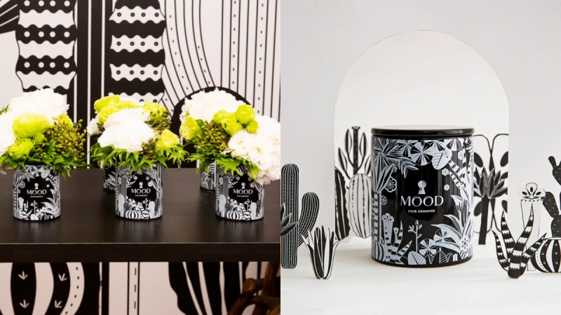 CLUB DESIGNER首度推出自有香氛,MOOD心旅程精油蠟燭黑白印花瓶身太美麗,還有神秘溫暖香味