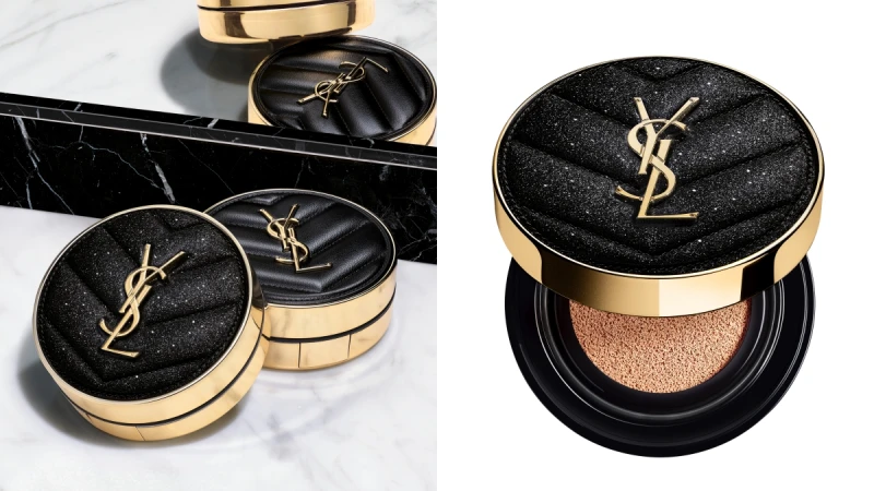 YSL「最美氣墊」恆久完美霧光氣墊粉餅2021首度推出限定版!閃閃發光外殼來自時裝秀布料,宛如手中握著一整片璀璨星夜