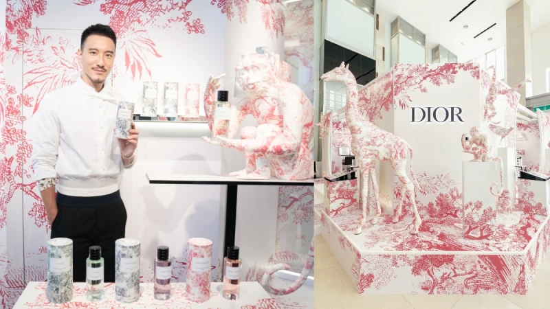 彷彿置身巴黎蒙田大道！搶先一睹王陽明踩點DIOR香氛世家快閃店，體驗限量香氛，繫上時尚Mitzah絲巾！男神也不禁讚嘆：「高訂法式圖騰太美了！」