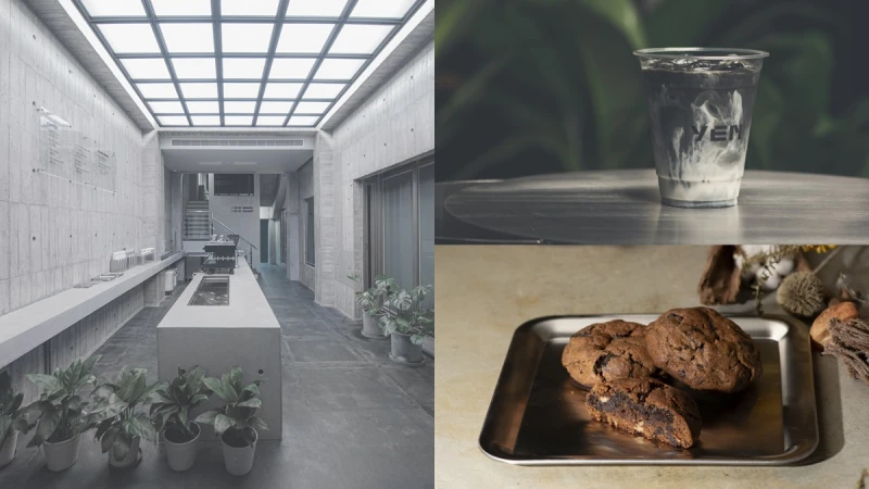 《YEN円》台中時髦藝廊咖啡廳！三層樓清水模建築，黑白漸層「水泥拿鐵」必喝