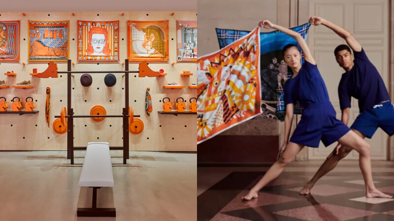 Hermès Fit健身房！夢幻愛馬仕橘牆面、絲巾沙包、馬頭壺鈴，時尚迷必須朝聖