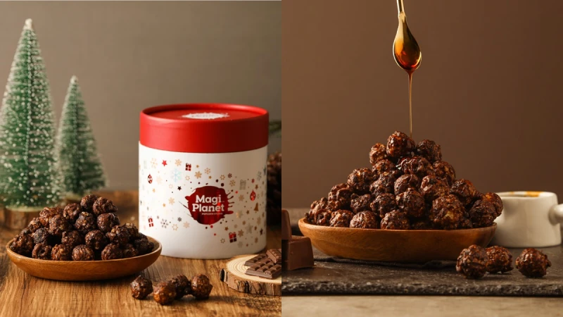 Magi Planet星球工坊推冬季限定「杏仁可可太妃爆米花」！杏仁角搭配法芙娜可可粉好療癒