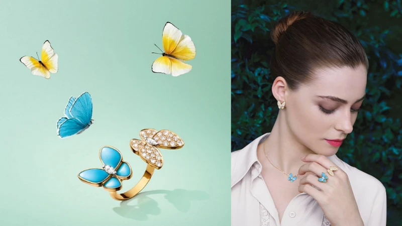 翩翩蝶舞停駐指間、耳際，更嵌入妳心！Van Cleef &amp; Arpels梵克雅寶史上最美的蝴蝶珠寶Two Butterfly系列，喚醒春日輕快美好心情！