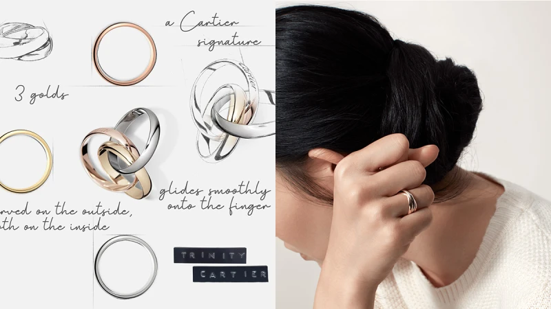 完美詮釋卡地亞風格美學的ICON經典系列—Trinity，以精緻且簡約的三環交織設計，傳遞每份無可取代的真摯情感！