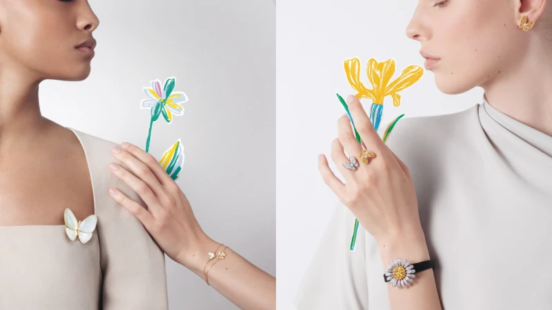 攜手法國藝術家Alexandre Benjamin Navet的奇思妙想創意，Van Cleef &amp; Arpels 完美詮釋繁花盛放的春日詩意花園！