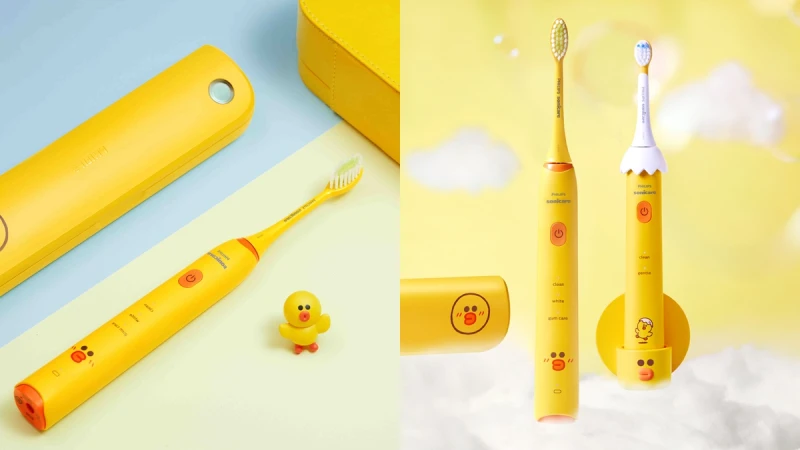 LINE Friends莎莉守護你的牙齒！飛利浦再推聯名電動牙刷，鮮黃色調超吸睛，還有軟毛兒童款Q爆