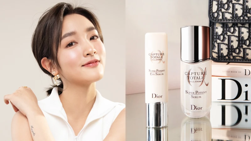 肌膚也要神隊友～王淨每天用DIOR #超能亮拉拉隊，簡單2way 能量瓶+亮眼棒讓熬夜拍戲顯倦的暗沉肌，飆速找回Q彈亮！