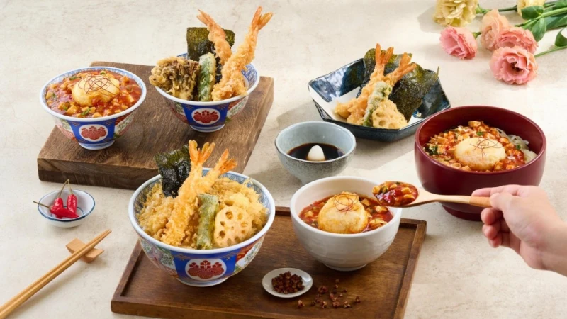 台灣獨家！金子半之助Ｘ日本名店つじ田推無敵麻婆天丼、烏龍麵定食