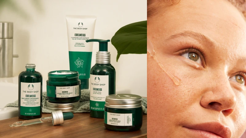 玄彬與孫藝真的定情之作全新降落！THE BODY SHOP「雪絨花 漾顏奇肌」來自瑞士的天然植萃，用心修護肌膚，盡享彈潤時刻～ 