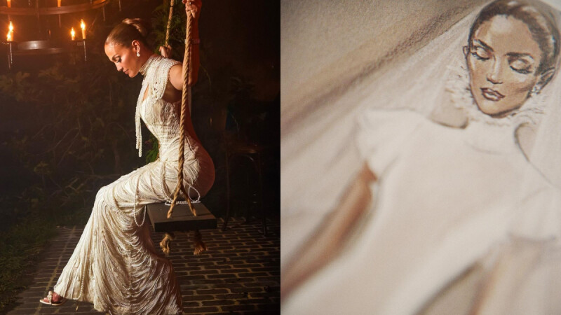 珍妮佛羅培茲絕美婚紗照高清版！近看3套訂製婚紗手工細節+婚禮場地佈置