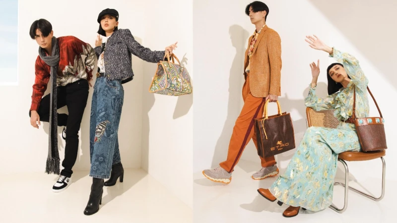 KIWI與JUN以ETRO秋冬新作系列，完美演繹戀人風格穿搭的最高默契，帶領時尚品味人士進行一場浪漫華麗、率性又不羈的冒險漫遊！