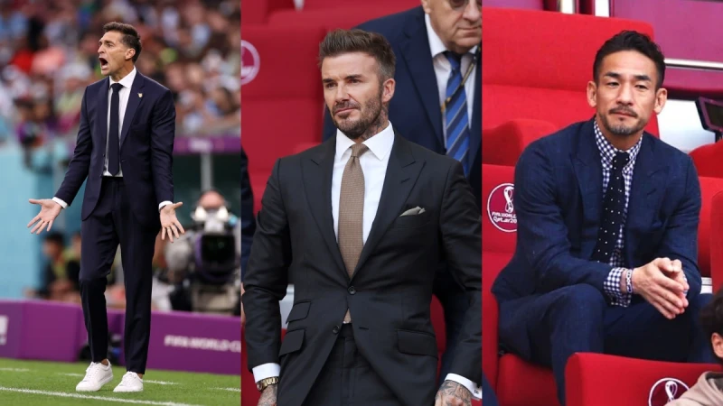 【2022世足】貝克漢一出場帥過鮮肉球員!穿西裝現身引發暴動,中田英壽、烏拉圭教練逼觀眾分心