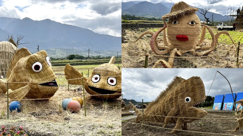 野生「尼莫」呆萌上岸！花蓮「第四屆稻草藝術季」登場，18件作品打造海洋世界，巨大猩猩霸氣回歸