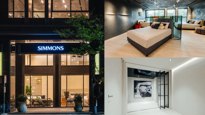 全台最大「席夢思品牌概念館」在台中！金色格柵、大型創作如逛美術館，特色亮點搶先看