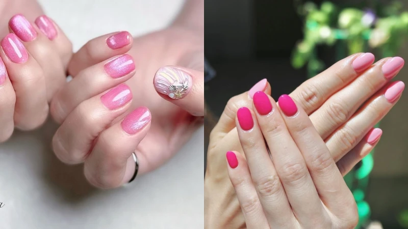 2023最夢幻「芭比粉」美甲，純色、碎鑽、復古彩繪、穿戴甲...20款指彩範本推薦