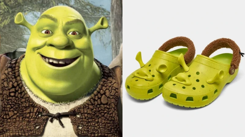醜醜聯手變可愛爆擊！CROCS曝光《史瑞克》聯名鞋款，尖耳＋朝天鼻神還原，毛毛鞋帶是他的小背心