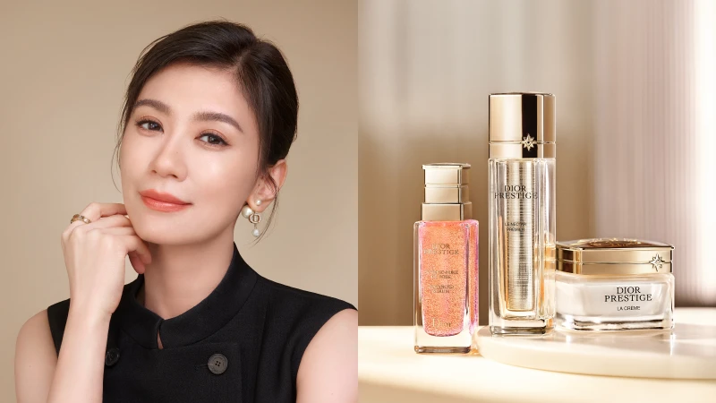 用擦的DIOR頂級「初蕾玫瑰」為肌膚注入超級能量，賈靜雯說現代女人絕對要投資。99種岡維拉玫瑰賦活因子搭配保養儀式，讓肌膚回到嫩勻亮模式