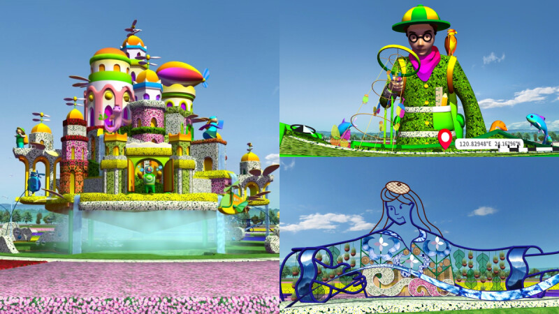 全台首座「飄浮花卉城堡」在2023台中國際花毯節！16米高還會噴雲霧超狂，展區地圖交通資訊一次看