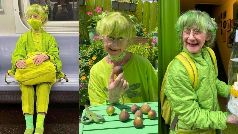 這位美國奶奶每天都只穿綠色！螢光綠穿搭不只讓她成為紐約紅人，更帶給她快樂