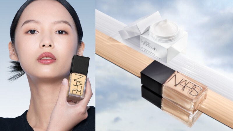 能掐出水來的「原生裸光」妝,NARS女神級妝前 #大白霜 秒爆水 #小光瓶 秒光潤原地發光,是今年母親節手刀必搶的美肌救星!