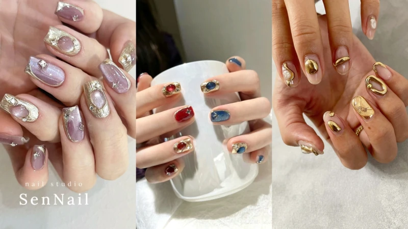 2024必知華麗風「布契拉提」美甲18款推薦！精緻閃耀寶石讓指尖復古又奢華