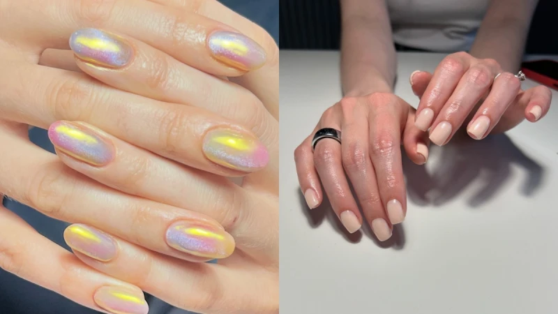 2024簡單美甲造型7趨勢:溫暖淺色調、顯白櫻桃可樂,還有華麗的鏡面貓眼!