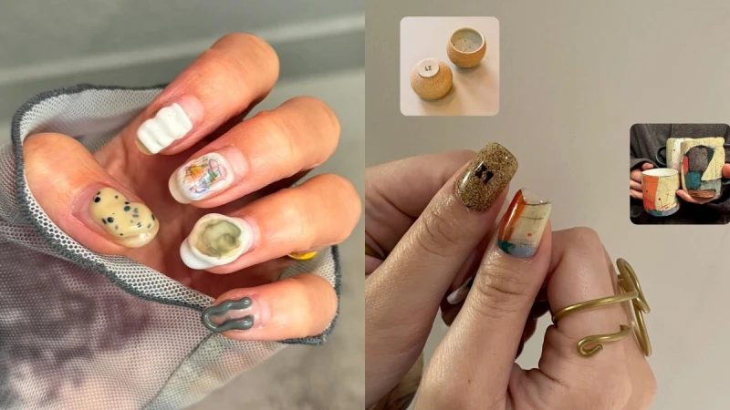 低調溫柔的「陶器美甲」推薦!陶藝手感、精美釉色全濃縮在手指細節中