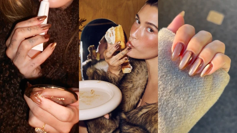 Hailey Bieber「肉桂捲美甲」再引熱潮!美甲師Zola公開步驟&色號,馬上溫暖指尖