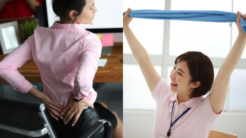 久坐提高死亡風險？上班族必學５個「毛巾運動」舒壓又燃脂