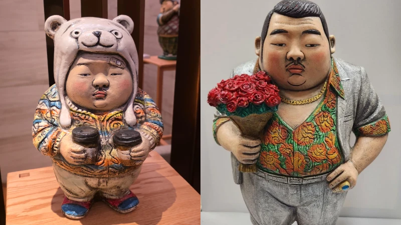 韓國藝術家金元根《大叔的藍調時光》揭幕：花襯衫與手拿包，小狗與冰淇淋流露黑道大叔的溫柔童趣