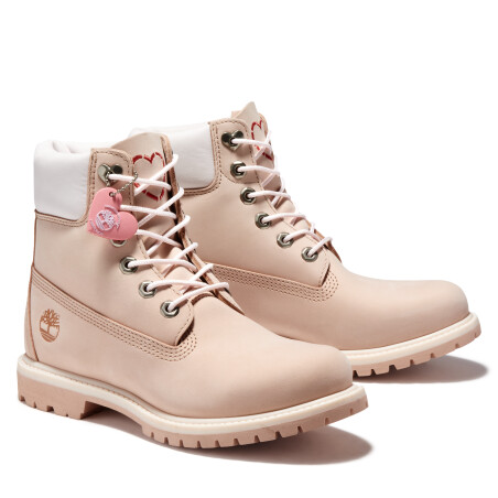 pink and white timberlands